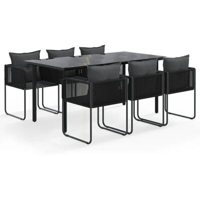 Maisonchic Modell 236746 - Schwarzes Gartentisch- und Stuhlsatz Maisonchic Modell 236746 - Schwarzes Gartentisch- und Stuhlsatz