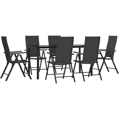 Maisonchic Gartenmöbel-Set - 7 Stück Schwarz Polyrattan Maisonchic Gartenmöbel-Set - 7 Stück Schwarz Polyrattan