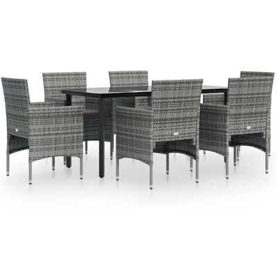 Maisonchic Gartentisch-Set - 7 Stück mit Kissen - Grau Maisonchic Gartentisch-Set - 7 Stück mit Kissen - Grau