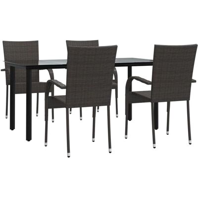 Conjunto de Jantar de Jardim Maisonchic - Rattan Resistente às Intempéries - 5 Peças Conjunto de Jantar de Jardim Maisonchic - Rattan Resistente às Intempéries - 5 Peças