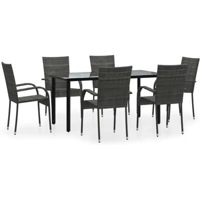 Maisonchic Gartentisch-Set - Wetterfester Polyrattan, 7 Teile Maisonchic Gartentisch-Set - Wetterfester Polyrattan, 7 Teile