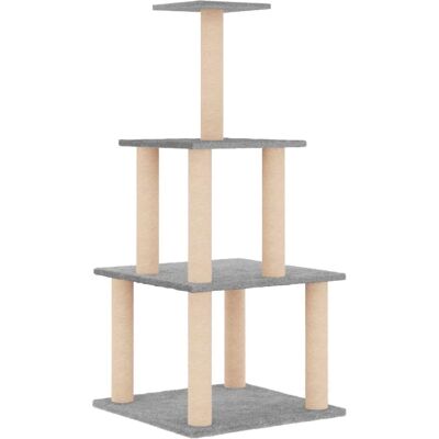 vidaXL Katzenbaum mit Sisal Kratzpfosten 111 cm - hellgrau vidaXL Katzenbaum mit Sisal Kratzpfosten 111 cm - hellgrau