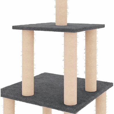 vidaXL Katzenbaum mit Sisal Kratzpfosten 111 cm - dunkelgrau (171734) vidaXL Katzenbaum mit Sisal Kratzpfosten 111 cm - dunkelgrau (171734)