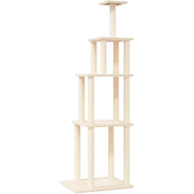 vidaXL Krabpaal met sisal krabpalen 183 cm - crème vidaXL Krabpaal met sisal krabpalen 183 cm - crème