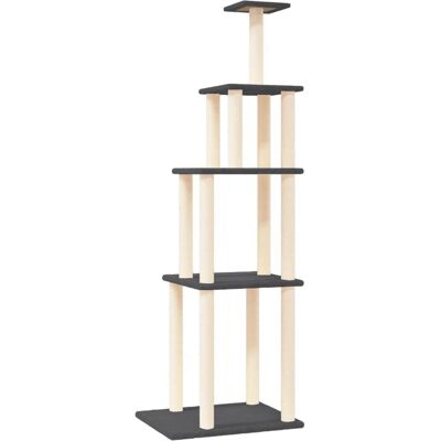 vidaXL Kattenboom met sisal krabpalen 183 cm - donkergrijs (171746) vidaXL Kattenboom met sisal krabpalen 183 cm - donkergrijs (171746)
