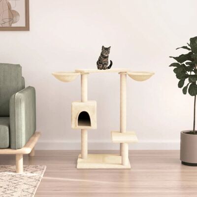 vidaXL Cat tree with scratching posts 82 cm - cream (171759) vidaXL Cat tree with scratching posts 82 cm - cream (171759)
