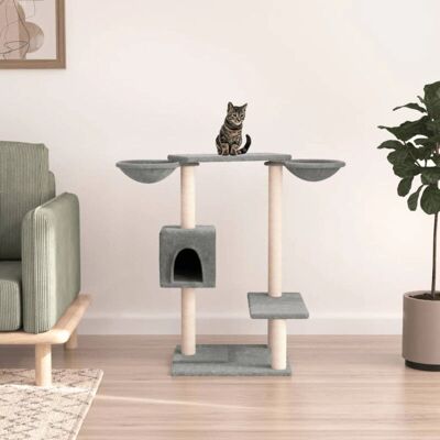 vidaXL Katzenbaum mit Kratzsäulen 82 cm - hellgrau vidaXL Katzenbaum mit Kratzsäulen 82 cm - hellgrau
