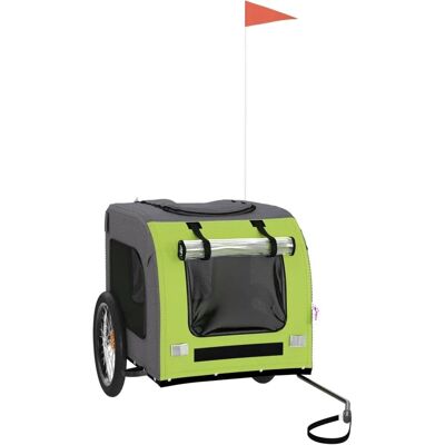 Remorque de vélo pour chiens vidaXL Vert et Gris Tissu Oxford et Fer - Remorque de vélo - Publicité Remorque de vélo pour chiens vidaXL Vert et Gris Tissu Oxford et Fer - Remorque de vélo - Publicité