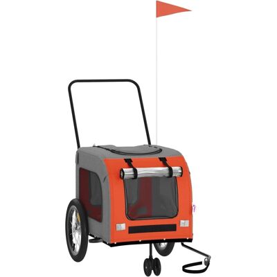 vidaXL Fahrradanhänger für Hunde Orange und Grau Oxford-Gewebe und Eisen - Fahrradanhänger vidaXL Fahrradanhänger für Hunde Orange und Grau Oxford-Gewebe und Eisen - Fahrradanhänger