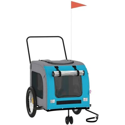 vidaXL Fahrrad Anhänger Hunde Blau Grau Oxford Stoff Eisen - Fahrrad Anhänger vidaXL Fahrrad Anhänger Hunde Blau Grau Oxford Stoff Eisen - Fahrrad Anhänger