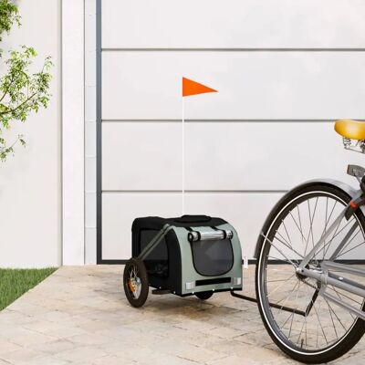 Remorque pour vélo pour chiens vidaXL Gris et Noir Tissu Oxford et Fer - Remorque de Vélo - Publicité Remorque pour vélo pour chiens vidaXL Gris et Noir Tissu Oxford et Fer - Remorque de Vélo - Publicité
