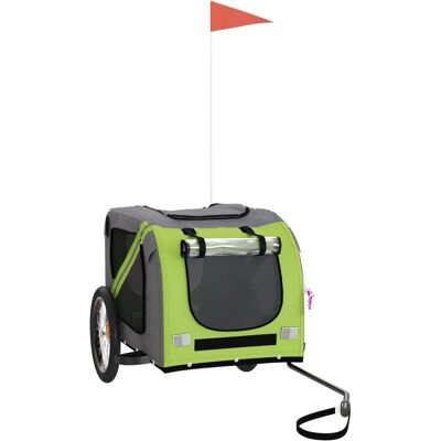 vidaXL Fahrradanhänger für Hunde Grün und Grau - Fahrradanhänger vidaXL Fahrradanhänger für Hunde Grün und Grau - Fahrradanhänger