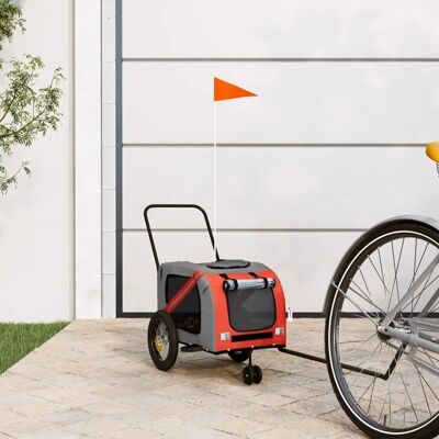 vidaXL Bicycle Trailer Dogs Orange and Black Oxford Fabric & Iron - Bicycle Trailer vidaXL Bicycle Trailer Dogs Orange and Black Oxford Fabric & Iron - Bicycle Trailer