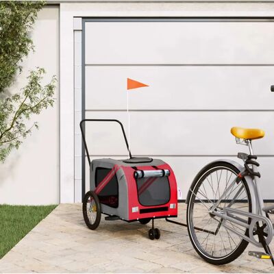 vidaXL Fahrradanhänger Hunde Orange und Grau Oxford Stoff und Eisen - Fahrradanhänger vidaXL Fahrradanhänger Hunde Orange und Grau Oxford Stoff und Eisen - Fahrradanhänger