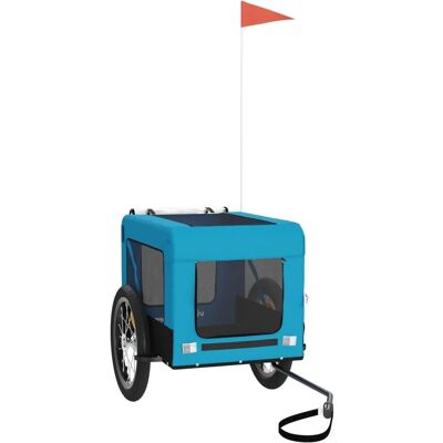 vidaXL Bicycle Trailer Dogs Blue Black Oxford Fabric Iron - Bicycle Trailer vidaXL Bicycle Trailer Dogs Blue Black Oxford Fabric Iron - Bicycle Trailer