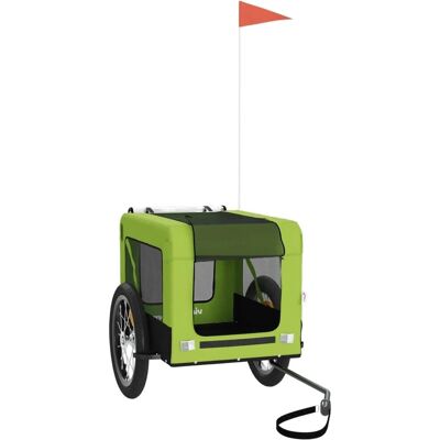 vidaXL Fahrradanhänger Hunde Grün und Schwarz Oxford Stoff & Eisen - Fahrradanhänger vidaXL Fahrradanhänger Hunde Grün und Schwarz Oxford Stoff & Eisen - Fahrradanhänger