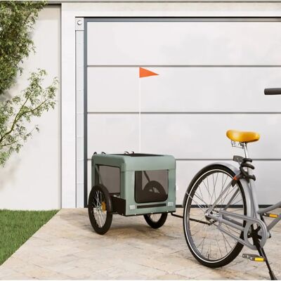 vidaXL Fahrradanhänger für Hunde Grau Schwarz Oxford Stoff Eisen 68,5x135x73,5cm vidaXL Fahrradanhänger für Hunde Grau Schwarz Oxford Stoff Eisen 68,5x135x73,5cm