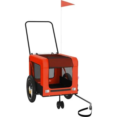 vidaXL Fahrradanhänger Hunde - Orange & Schwarz - 120x54.5x53cm vidaXL Fahrradanhänger Hunde - Orange & Schwarz - 120x54.5x53cm