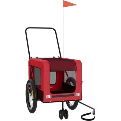 vidaXL Fahrradanhänger Hunde Rot und Schwarz Oxford Stoff & Eisen - Fahrradanhänger vidaXL Fahrradanhänger Hunde Rot und Schwarz Oxford Stoff & Eisen - Fahrradanhänger