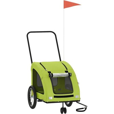 vidaXL Haustier-Fahrradanhänger - Grün Oxford Stoff und Eisen - Fahrradanhänger für Hunde vidaXL Haustier-Fahrradanhänger - Grün Oxford Stoff und Eisen - Fahrradanhänger für Hunde