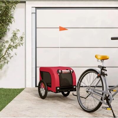 Remolque de bicicleta rojo y negro vidaXL - Vehículo para perros Remolque de bicicleta rojo y negro vidaXL - Vehículo para perros