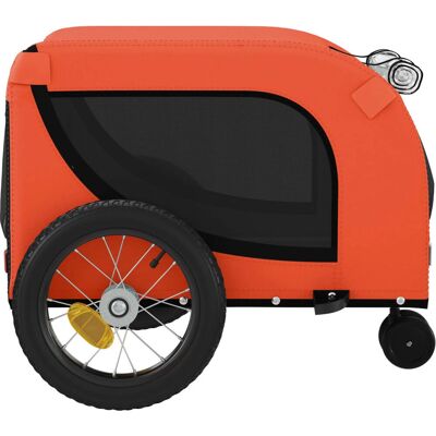 vidaXL Fahrradanhänger Hunde Orange und Schwarz Oxford Stoff & Eisen - Fahrradanhänger vidaXL Fahrradanhänger Hunde Orange und Schwarz Oxford Stoff & Eisen - Fahrradanhänger