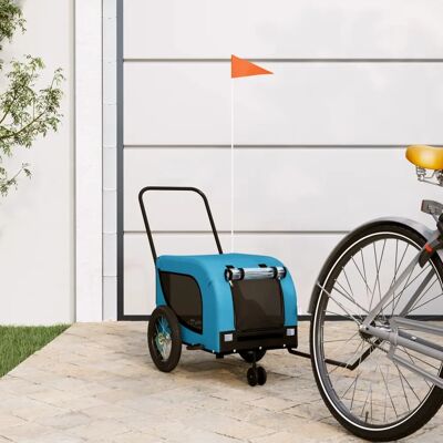 Remorque pour vélo pour chiens vidaXL Bleu et Noir Tissu Oxford et Fer - Remorque de Vélo Remorque pour vélo pour chiens vidaXL Bleu et Noir Tissu Oxford et Fer - Remorque de Vélo