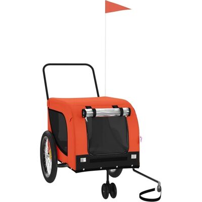 vidaXL Fahrrad-Anhänger für Hunde Orange Schwarz Oxford - Fahrradanhänger für Haustiere vidaXL Fahrrad-Anhänger für Hunde Orange Schwarz Oxford - Fahrradanhänger für Haustiere