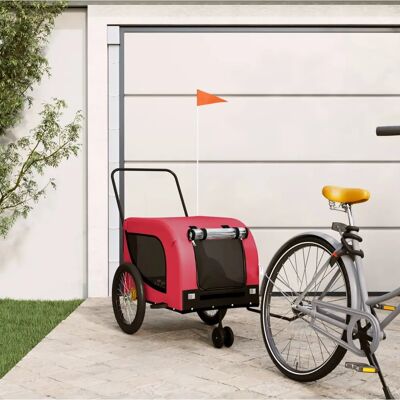 vidaXL Hund Fahrradanhänger - Fahrradanhänger für Hunde, Rot & Schwarz, 134x68x74cm vidaXL Hund Fahrradanhänger - Fahrradanhänger für Hunde, Rot & Schwarz, 134x68x74cm