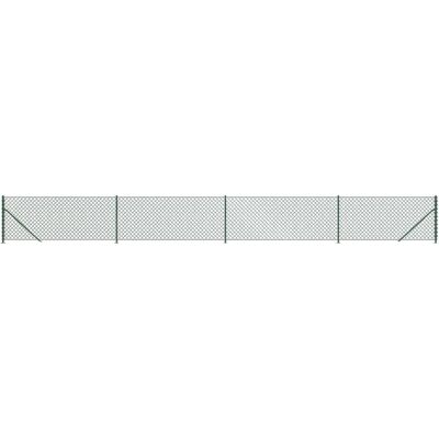 vidaXL Grüne 1x10m Kettengliedzaun mit Flansch - Zaun vidaXL Grüne 1x10m Kettengliedzaun mit Flansch - Zaun