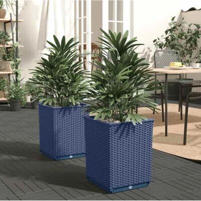 vidaXL Pflanzgefäße 2 Stk Dunkelgrau 30x30x37 cm - Pflanzgefäß vidaXL Pflanzgefäße 2 Stk Dunkelgrau 30x30x37 cm - Pflanzgefäß