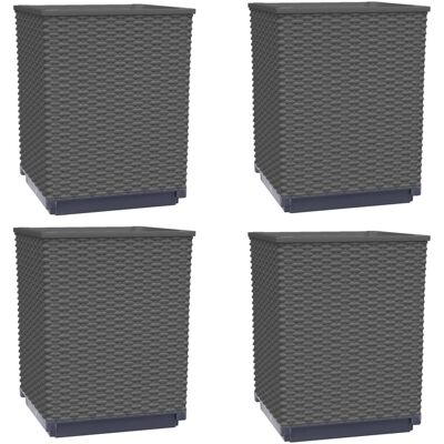 vidaXL Pflanzkübel 4 Stk. Dunkelgrau 30X30X37 Cm - Pflanzkübel vidaXL Pflanzkübel 4 Stk. Dunkelgrau 30X30X37 Cm - Pflanzkübel