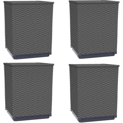 vidaXL Pflanzkübel 4 Stk. Dunkelgrau 30X30X37 Cm - Pflanzkübel vidaXL Pflanzkübel 4 Stk. Dunkelgrau 30X30X37 Cm - Pflanzkübel