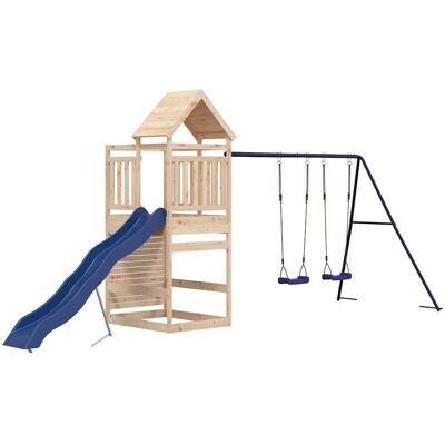 Conjunto de juego exterior de madera maciza de pino vidaXL - Casa de juegos Conjunto de juego exterior de madera maciza de pino vidaXL - Casa de juegos