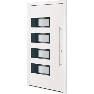 vidaXL Haustür Weiß 100x200 cm Aluminium PVC - Front Door vidaXL Haustür Weiß 100x200 cm Aluminium PVC - Front Door