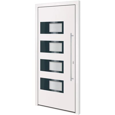 vidaXL Haustür Weiß 100x210 cm Aluminium PVC - Haustür vidaXL Haustür Weiß 100x210 cm Aluminium PVC - Haustür