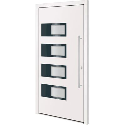 vidaXL Haustür Weiß 110x210 cm Aluminium PVC - Haustür vidaXL Haustür Weiß 110x210 cm Aluminium PVC - Haustür