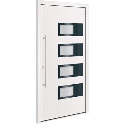vidaXL Haustür Weiß 100x200 cm Aluminium und PVC - Front Door vidaXL Haustür Weiß 100x200 cm Aluminium und PVC - Front Door