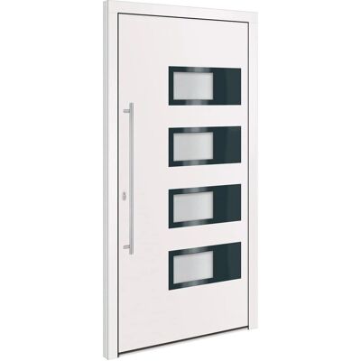 vidaXL Haustür Weiß 110x210 cm Aluminium PVC - Haustür vidaXL Haustür Weiß 110x210 cm Aluminium PVC - Haustür