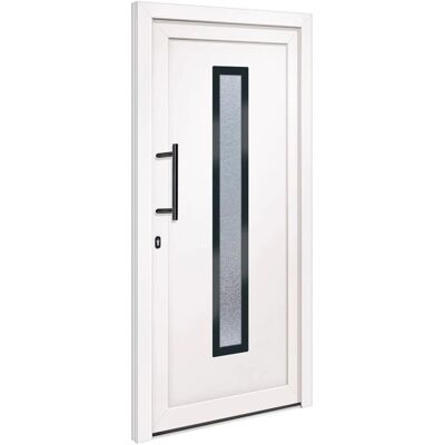 vidaXL Front Door Wit 98x200 cm PVC - Front Door vidaXL Front Door Wit 98x200 cm PVC - Front Door