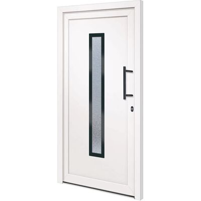 vidaXL Eingangstür Weiß 108x208 cm PVC - Front Door vidaXL Eingangstür Weiß 108x208 cm PVC - Front Door