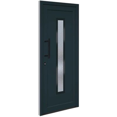 vidaXL Voordeur Antraciet 88x200 cm PVC - Voordeur vidaXL Voordeur Antraciet 88x200 cm PVC - Voordeur