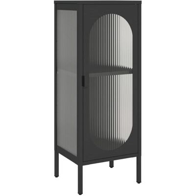 vidaXL Schwarzes Stahl & Glas Sideboard - Stauraum - Moderner Klassischer Stil vidaXL Schwarzes Stahl & Glas Sideboard - Stauraum - Moderner Klassischer Stil