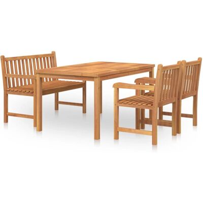 VidaXL Gartenmöbel-Set - Teak Essgruppe - Braun VidaXL Gartenmöbel-Set - Teak Essgruppe - Braun