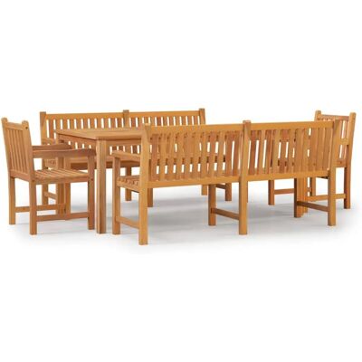 vidaXL 7-tlg. Gartenmöbelset - Elegantes Teakholz vidaXL 7-tlg. Gartenmöbelset - Elegantes Teakholz