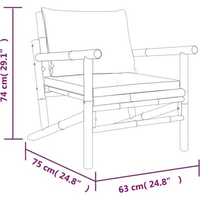 Maisonchic Bambus Gartenset - 5-teilig rustikal Maisonchic Bambus Gartenset - 5-teilig rustikal
