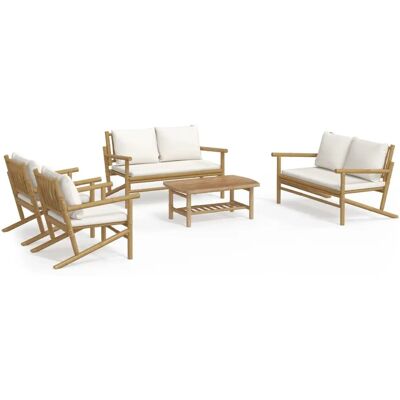 VidaXL 3156479 Gartenmöbelset - Rustikaler Bambus, Modulares Design VidaXL 3156479 Gartenmöbelset - Rustikaler Bambus, Modulares Design
