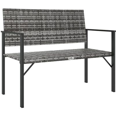 vidaXL 2-Sitzer Gartenbank Grau Poly Rattan - Gartenbank vidaXL 2-Sitzer Gartenbank Grau Poly Rattan - Gartenbank