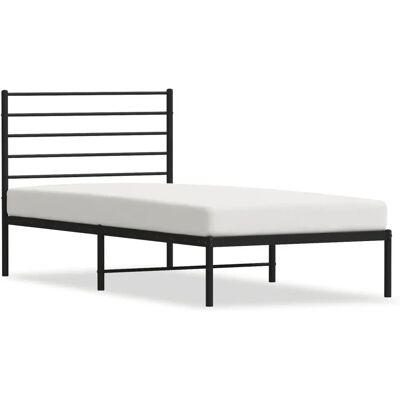 vidaXL Bed Frame - Steel, Black, 90x200cm - Bed Type vidaXL Bed Frame - Steel, Black, 90x200cm - Bed Type