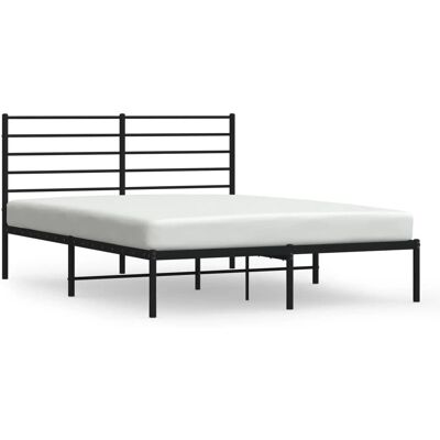 vidaXL Bettgestell - Schwarz 120x190 cm - Metall, mit Kopfteil, Modell 352316 vidaXL Bettgestell - Schwarz 120x190 cm - Metall, mit Kopfteil, Modell 352316